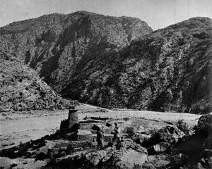 A Fort with Armed Men in the Foreground by John Burke